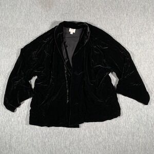 Gap‎ Jacket Womens Medium Black Velvet Open Front Shawl Collar Dressy Blazer